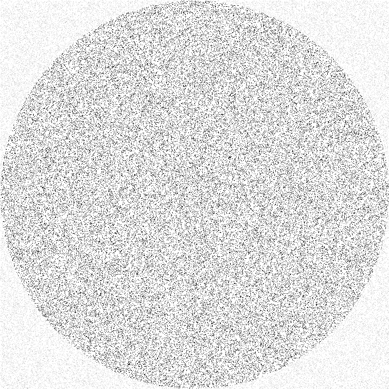randomly placed points in a square, where the black ones fall within an inner circle