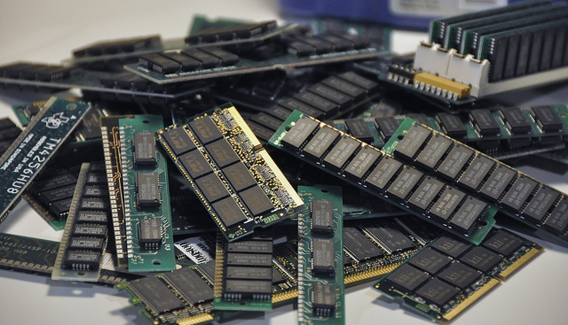 A pile of RAM memory
