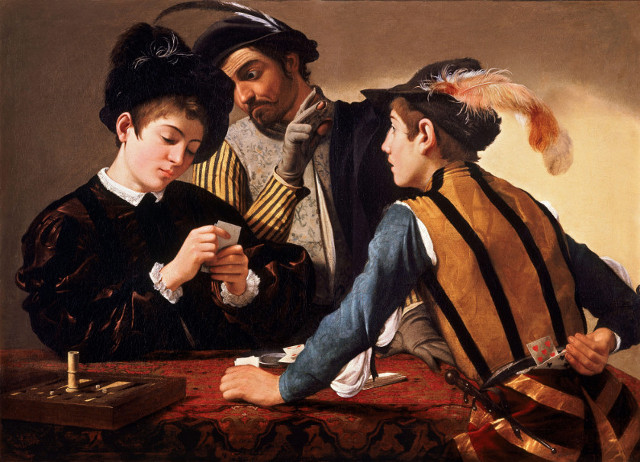 Cardsharps, Caravaggio c. 1594.